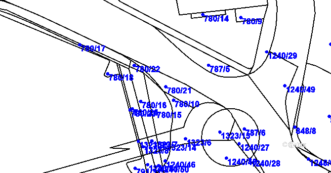 Parcela st. 780/21 v KÚ Jičín, Katastrální mapa