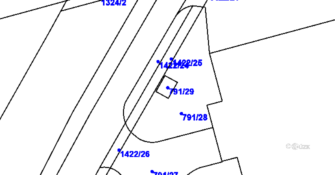 Parcela st. 791/29 v KÚ Jičín, Katastrální mapa
