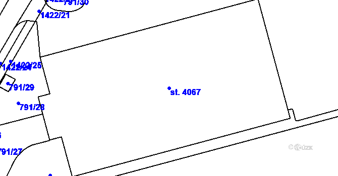 Parcela st. 4067 v KÚ Jičín, Katastrální mapa