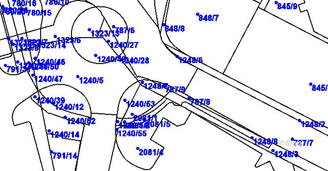 Parcela st. 787/9 v KÚ Jičín, Katastrální mapa