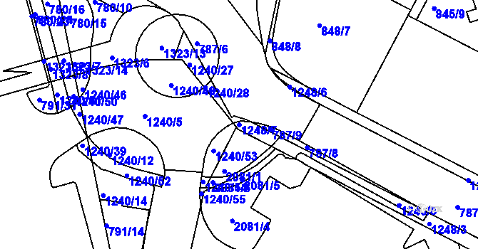 Parcela st. 1248/7 v KÚ Jičín, Katastrální mapa
