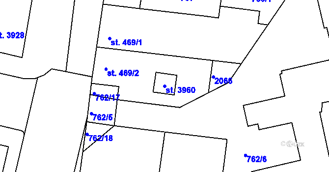 Parcela st. 3960 v KÚ Jičín, Katastrální mapa