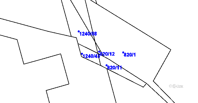 Parcela st. 820/12 v KÚ Jičín, Katastrální mapa