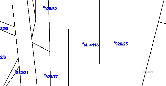 Parcela st. 4115 v KÚ Jičín, Katastrální mapa
