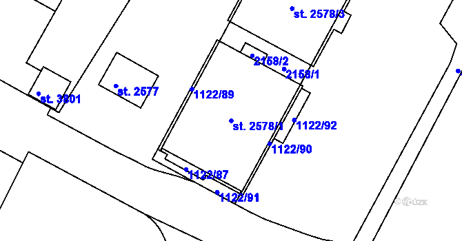 Parcela st. 2578/1 v KÚ Jičín, Katastrální mapa