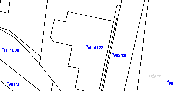 Parcela st. 4122 v KÚ Jičín, Katastrální mapa