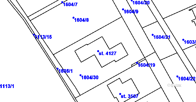 Parcela st. 4127 v KÚ Jičín, Katastrální mapa