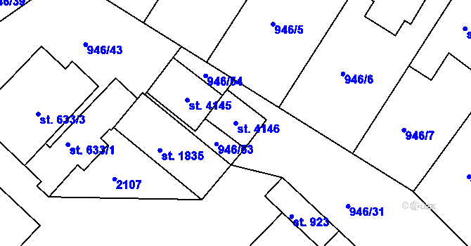Parcela st. 4146 v KÚ Jičín, Katastrální mapa