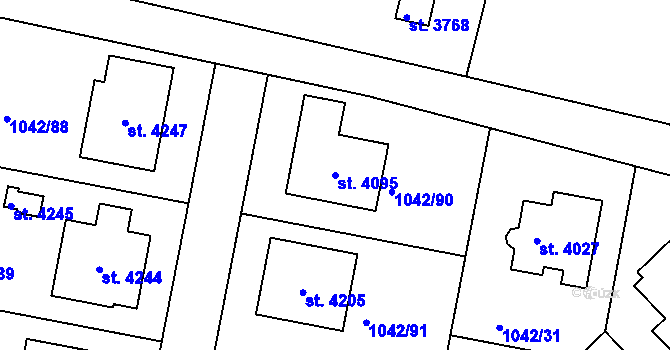 Parcela st. 4095 v KÚ Jičín, Katastrální mapa