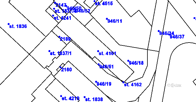 Parcela st. 4161 v KÚ Jičín, Katastrální mapa
