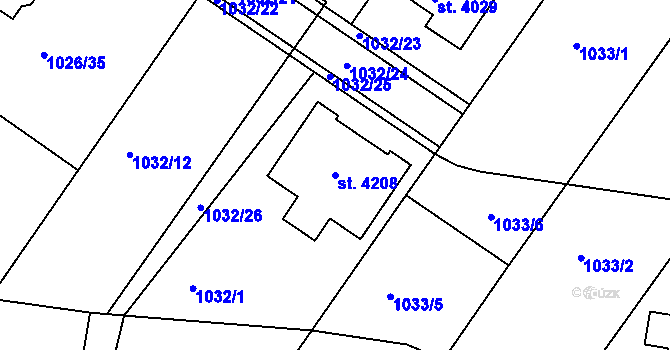 Parcela st. 4208 v KÚ Jičín, Katastrální mapa