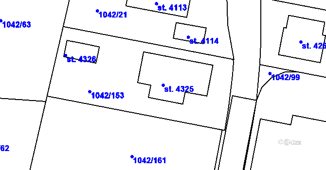 Parcela st. 4325 v KÚ Jičín, Katastrální mapa