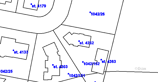 Parcela st. 4252 v KÚ Jičín, Katastrální mapa