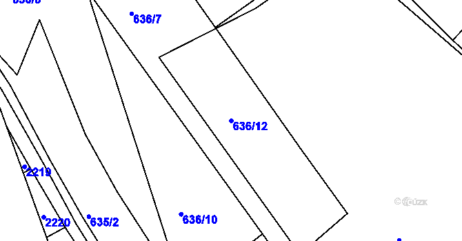 Parcela st. 636/12 v KÚ Jičín, Katastrální mapa