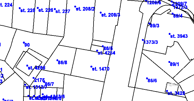 Parcela st. 4254 v KÚ Jičín, Katastrální mapa