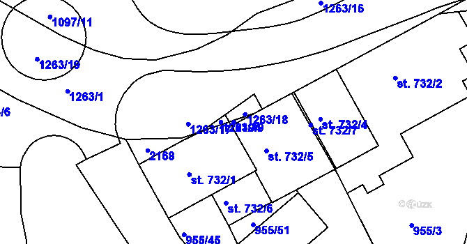 Parcela st. 2194 v KÚ Jičín, Katastrální mapa