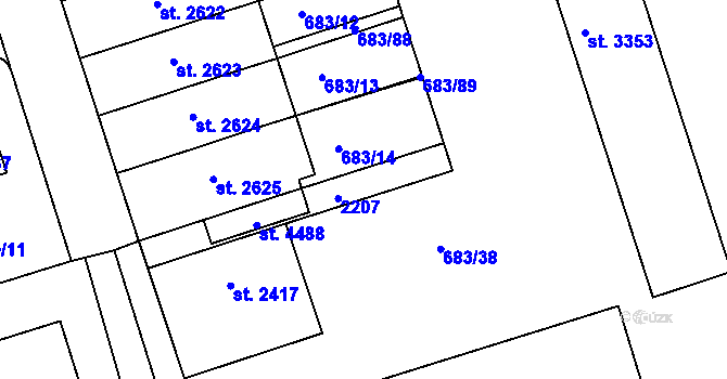 Parcela st. 683/94 v KÚ Jičín, Katastrální mapa