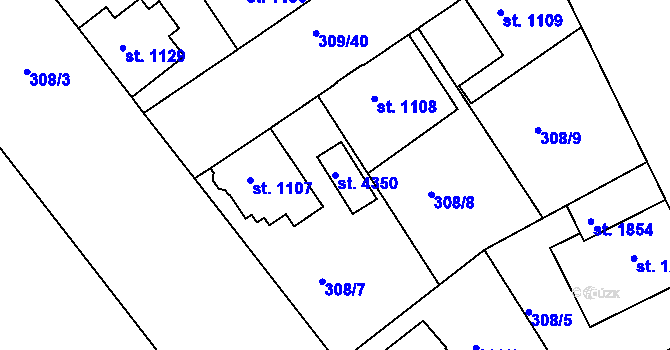 Parcela st. 4350 v KÚ Jičín, Katastrální mapa