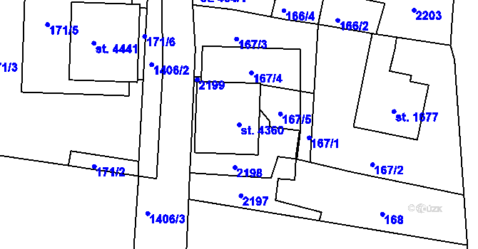 Parcela st. 4360 v KÚ Jičín, Katastrální mapa