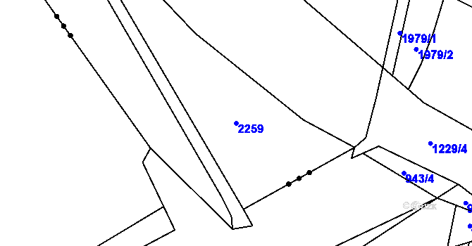 Parcela st. 2259 v KÚ Jičín, Katastrální mapa
