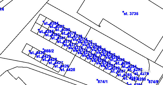 Parcela st. 4370 v KÚ Jičín, Katastrální mapa