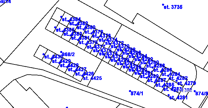 Parcela st. 4371 v KÚ Jičín, Katastrální mapa