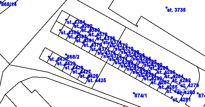 Parcela st. 4373 v KÚ Jičín, Katastrální mapa