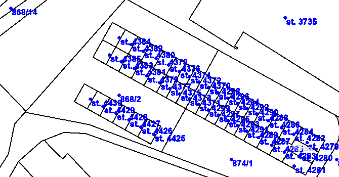 Parcela st. 4375 v KÚ Jičín, Katastrální mapa