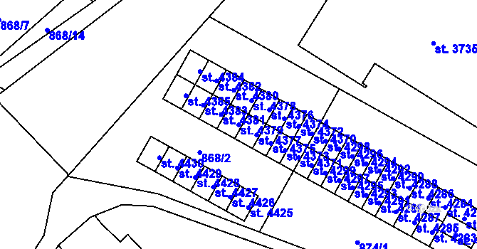 Parcela st. 4379 v KÚ Jičín, Katastrální mapa