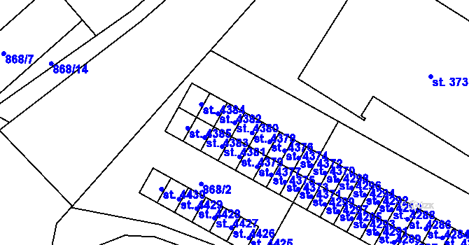 Parcela st. 4380 v KÚ Jičín, Katastrální mapa