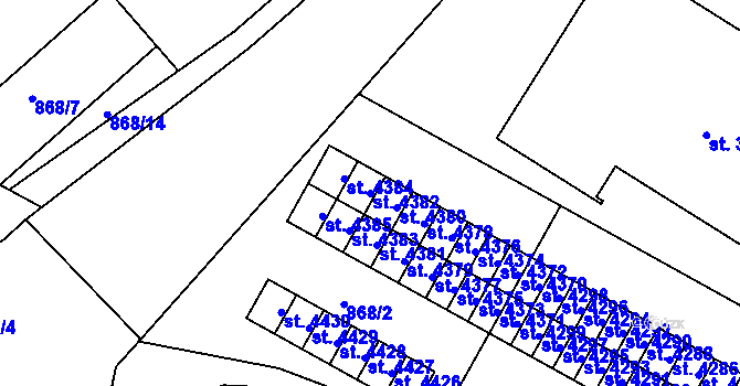 Parcela st. 4382 v KÚ Jičín, Katastrální mapa