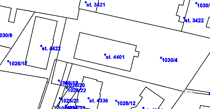 Parcela st. 4401 v KÚ Jičín, Katastrální mapa