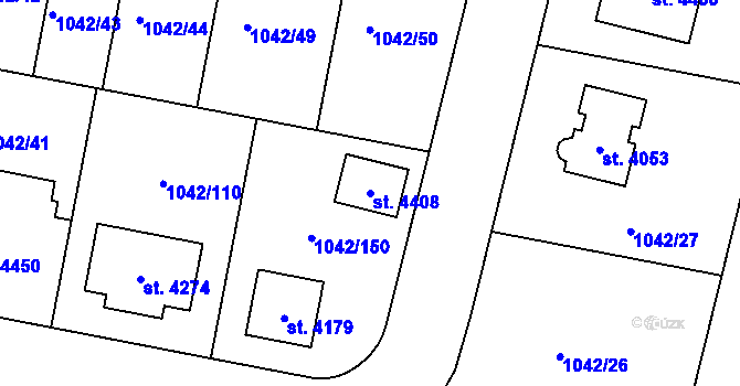 Parcela st. 4408 v KÚ Jičín, Katastrální mapa
