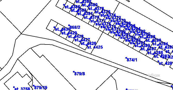 Parcela st. 4425 v KÚ Jičín, Katastrální mapa