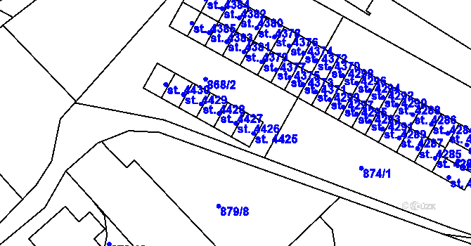 Parcela st. 4426 v KÚ Jičín, Katastrální mapa