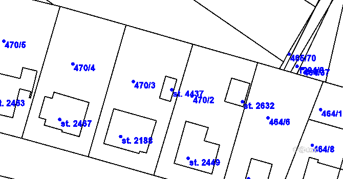 Parcela st. 4437 v KÚ Jičín, Katastrální mapa