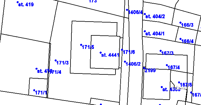 Parcela st. 4441 v KÚ Jičín, Katastrální mapa