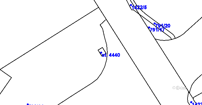 Parcela st. 4440 v KÚ Jičín, Katastrální mapa