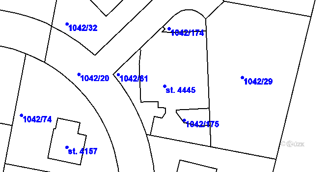 Parcela st. 4445 v KÚ Jičín, Katastrální mapa
