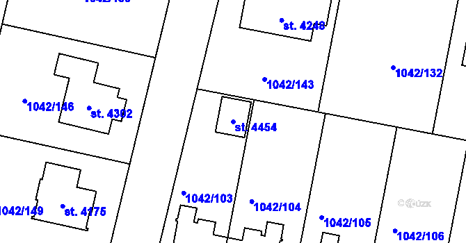 Parcela st. 4454 v KÚ Jičín, Katastrální mapa