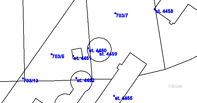 Parcela st. 4459 v KÚ Jičín, Katastrální mapa