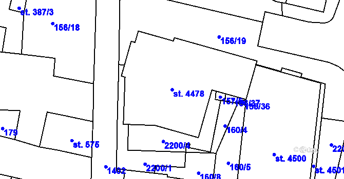 Parcela st. 4478 v KÚ Jičín, Katastrální mapa