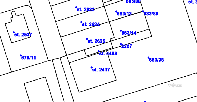 Parcela st. 4488 v KÚ Jičín, Katastrální mapa