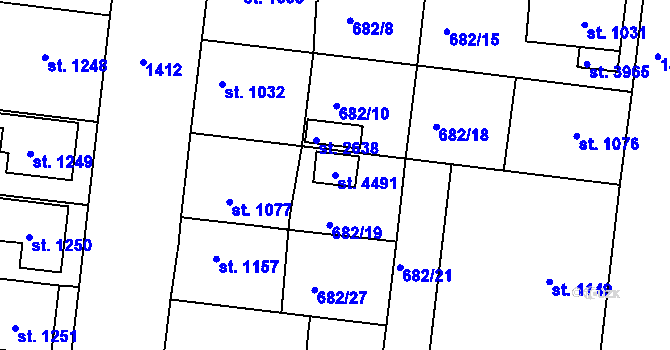 Parcela st. 4491 v KÚ Jičín, Katastrální mapa