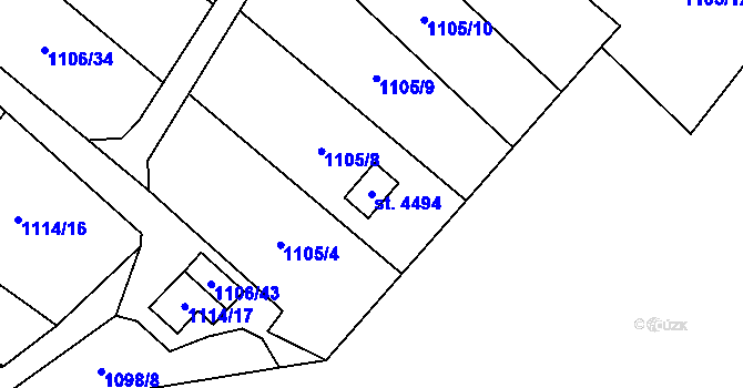 Parcela st. 4494 v KÚ Jičín, Katastrální mapa