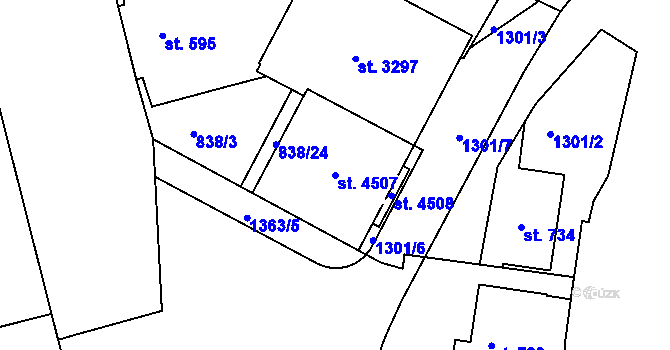 Parcela st. 4507 v KÚ Jičín, Katastrální mapa
