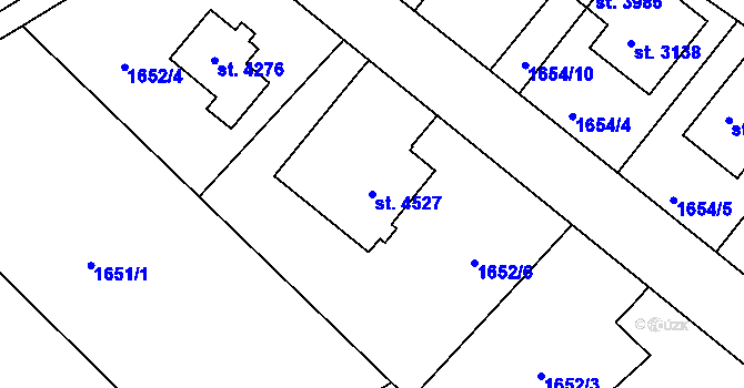 Parcela st. 4527 v KÚ Jičín, Katastrální mapa