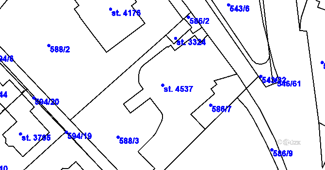 Parcela st. 4537 v KÚ Jičín, Katastrální mapa