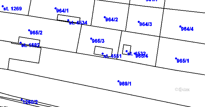 Parcela st. 4551 v KÚ Jičín, Katastrální mapa