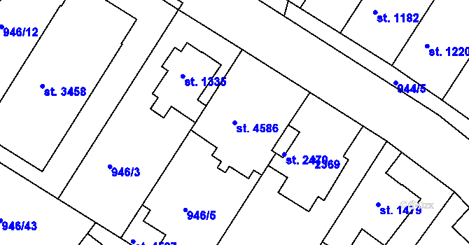 Parcela st. 4586 v KÚ Jičín, Katastrální mapa